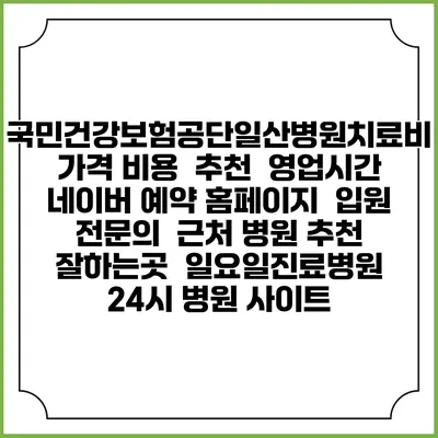 국민건강보험공단일산병원치료비 가격 비용 | 추천 | 영업시간 | 네이버 예약 홈페이지 | 입원 | 전문의 | 근처 병원 추천 잘하는곳 | 일요일진료병원 | 24시 병원 사이트