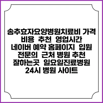 송추효자요양병원치료비 가격 비용 | 추천 | 영업시간 | 네이버 예약 홈페이지 | 입원 | 전문의 | 근처 병원 추천 잘하는곳 | 일요일진료병원 | 24시 병원 사이트