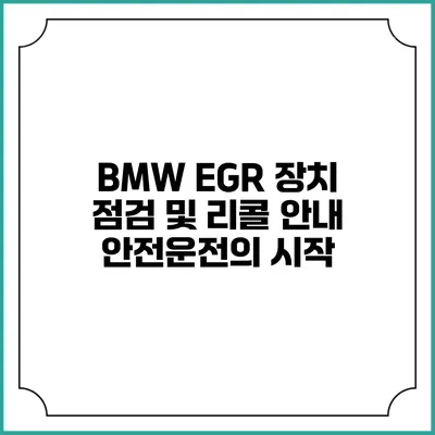 BMW EGR 장치 점검 및 리콜 안내: 안전운전의 시작