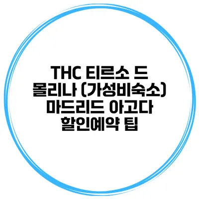 THC 티르소 드 몰리나 (가성비숙소) 마드리드 아고다 할인예약 팁