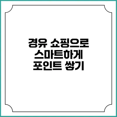 경유 쇼핑으로 스마트하게 포인트 쌓기