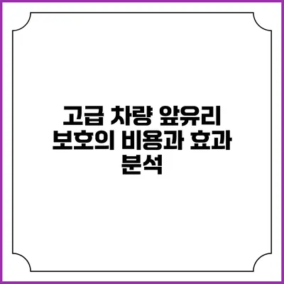 고급 차량 앞유리 보호의 비용과 효과 분석