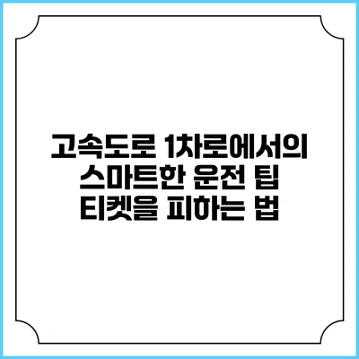 고속도로 1차로에서의 스마트한 운전 팁: 티켓을 피하는 법
