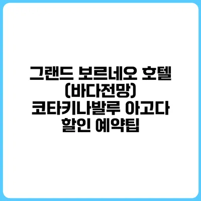 그랜드 보르네오 호텔 (바다전망) 코타키나발루 아고다 할인 예약팁