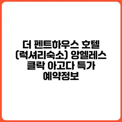 더 펜트하우스 호텔 (럭셔리숙소) 앙헬레스 클락 아고다 특가 예약정보