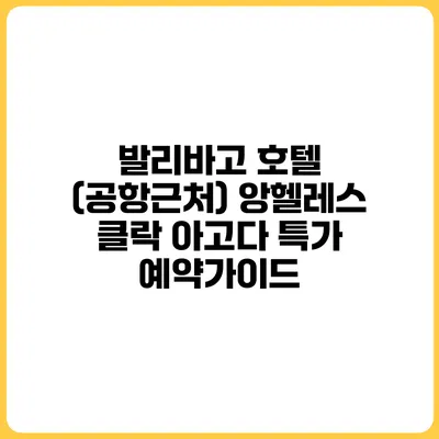 발리바고 호텔 (공항근처) 앙헬레스 클락 아고다 특가 예약가이드