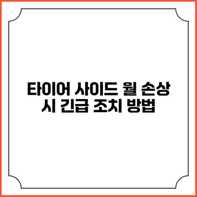 타이어 사이드 월 손상 시 긴급 조치 방법