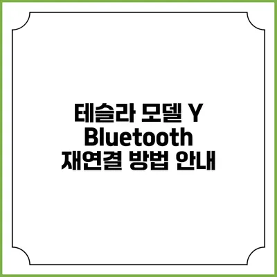 테슬라 모델 Y Bluetooth 재연결 방법 안내