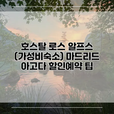 호스탈 로스 알프스 (가성비숙소) 마드리드 아고다 할인예약 팁